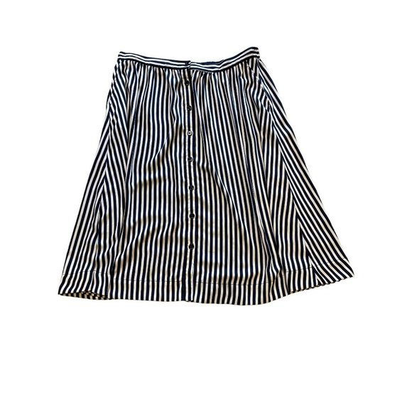 H&m Blue and White Striped Circle Skirt Size 18 - Picture 3 of 6